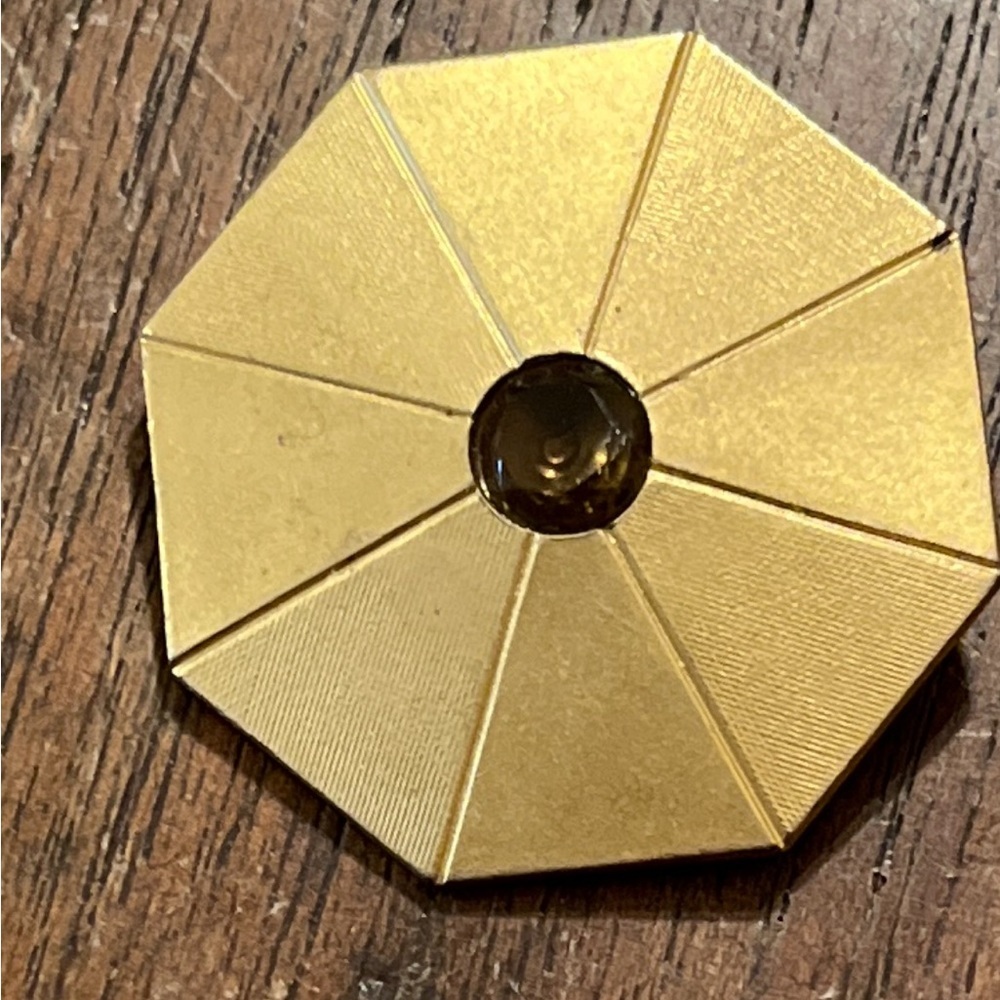 Vintage Avon Gold Tone Octagon Brooch with Gem